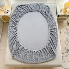 Thicken Taffeta Fitted Sheet Winter Warm Mattress Protector Cover for Bedroom Home Bed Cover Dustproof Non-slip Bedding Embossed