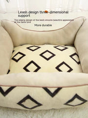 Winter Warm Thickened Flannel Pet Semi-closed Small Dog Sleeping Wear-resistant Cat Nest