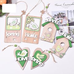 Easter Decorative Supplies Wooden Alphabet Pendant