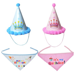 Creative Dog Birthday Hat Birthday Party Hat Printing Pet Triangular Scarf
