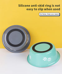 New Stainless Steel Printing Dog Cat Bowl