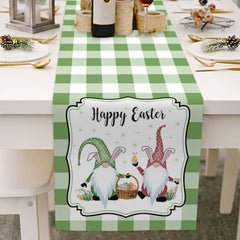 Light Luxury Wood Grain Bottom Easter Cotton And Linen Table Flag