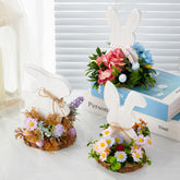 Easter Decoration Cute Cartoon Rabbit Wooden Decoration