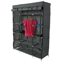 5-Layer Portable Closet Storage Organizer Wardrobe Clothes Rack With Shelves