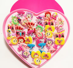 Children's Toy Ring Girl Cartoon Jewelry Play House Toy Princess Box Jewelry