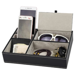 Faux Leather Valet Tray Nightstand Or Dresser Top Organizer