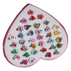 Children's Toy Ring Girl Cartoon Jewelry Play House Toy Princess Box Jewelry