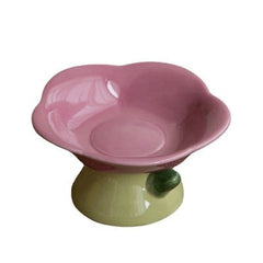 Ceramic Protection Cervical Vertebra Anti-overturningCat Dog Flower Bowl