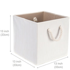 Slub Cotton Rope Handle Clothes Storage Organizer