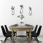 Solid Black Vase Metal Pendant