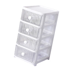 Desktop Storage Box with Drawers Multi Layers Transparent Multifunctional Stackable Desk Organizer for Home Bedroom Office 4 Layer