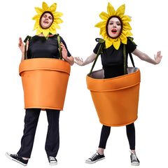 Funny Sunflower Pot Planting Clothes Stage Costume