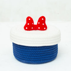 Cartoon Bow Cotton Rope Organizer Basket