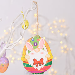 Easter Decoration Wood Rudolph Colored Wood Pendant Painted Print Hanging Ornaments