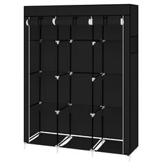 67in Portable Closet Organizer Wardrobe Storage Organizer with 10 Shelves Quick and Easy to Assemble Extra Space Black