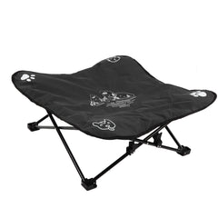 Elevated Dog Bed Foldable Portable Aluminum Alloy Bracket Soft Cushion Dog Cots Beds for Outdoors Camping Black