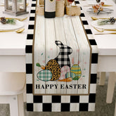 Light Luxury Wood Grain Bottom Easter Cotton And Linen Table Flag