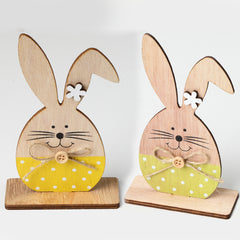 Wooden Spring New Easter Wooden Rabbit Nordic Style Home Ornament Decoration Craft