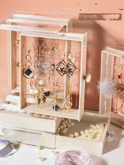 Transparent Jewelry Storage Box Jewelry Organizer Dustproof Display