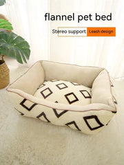 Winter Warm Thickened Flannel Pet Semi-closed Small Dog Sleeping Wear-resistant Cat Nest