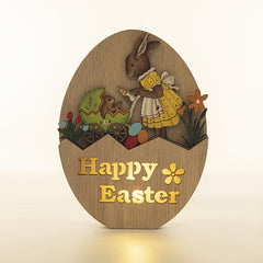 Easter Wooden Craftwork Rabbit Decoration LED