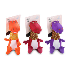 Pet Dog Chewing Sound Plush Dinosaur Toy Three-color Paper Card