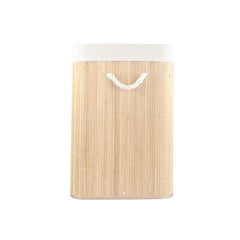 Folding Bamboo Laundry Basket Storage Organizer With Lid