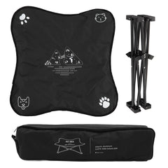 Elevated Dog Bed Foldable Portable Aluminum Alloy Bracket Soft Cushion Dog Cots Beds for Outdoors Camping Black