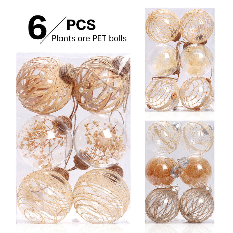 Christmas ornaments 8 CMPET transparent plant Christmas ball set Christmas tree pendant