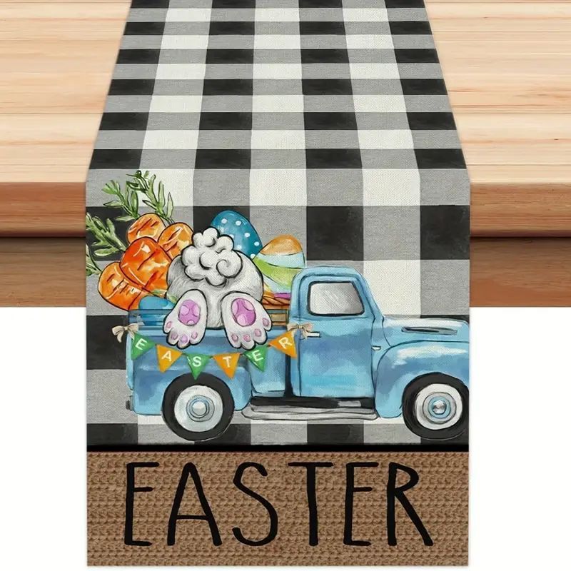 Linen Easter Rabbit Egg Restaurant Holiday Decoration Tablecloth