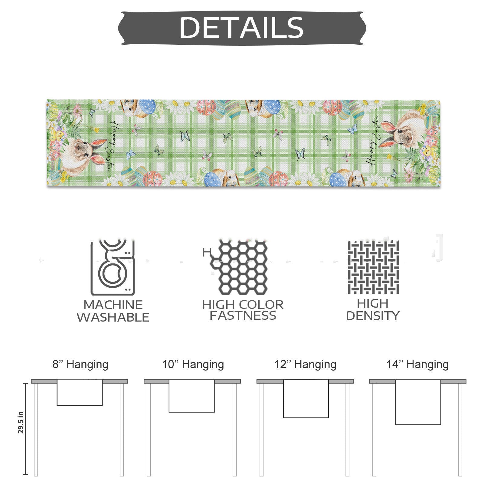 Easter Dwarf Event Party Heat Insulation Waterproof Strip Decorative Table Cloth