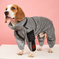 Pet Reflective All-inclusive Four-legged Large Dog Raincoat