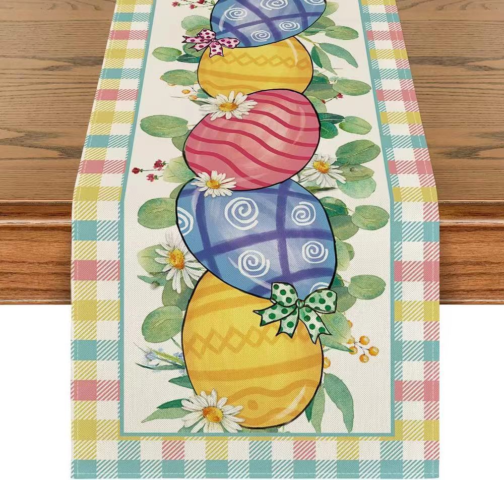 Linen Easter Rabbit Egg Restaurant Holiday Decoration Tablecloth