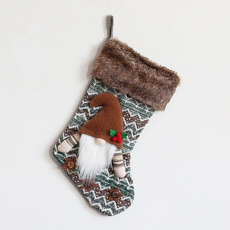 Christmas Tree Pendant 3D Christmas Socks Faceless Doll Gift Bag Plush Dwarf Old Man Candy Socks