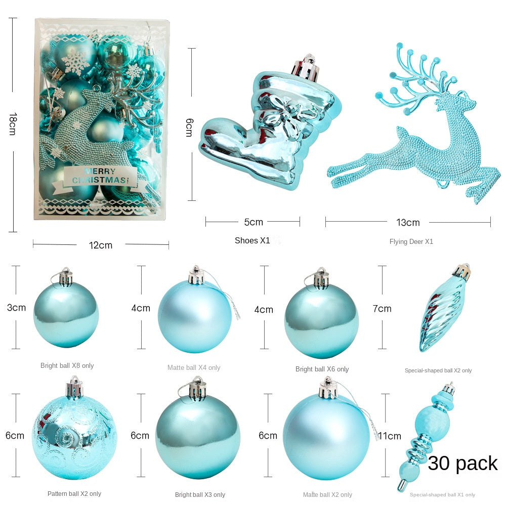 Christmas Decorations Bright Ball Gift Pack Christmas Tree Pendant Window Decoration Colorful Hanging Balls Set of 30