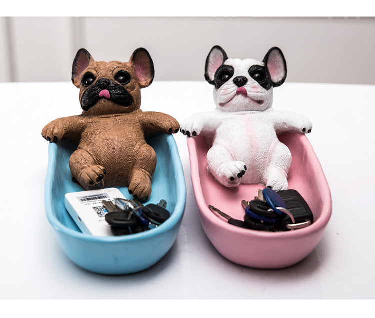 Lucky Dog Shoe Cabinet Decoration Resin Bulldog Model
