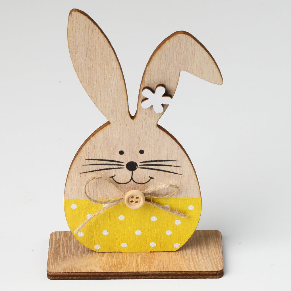 Wooden Spring New Easter Wooden Rabbit Nordic Style Home Ornament Decoration Craft