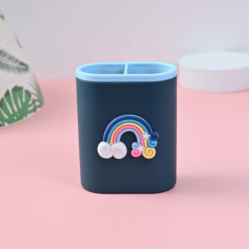 Cartoon Pen Holder Student Stationery Desktop Organizer