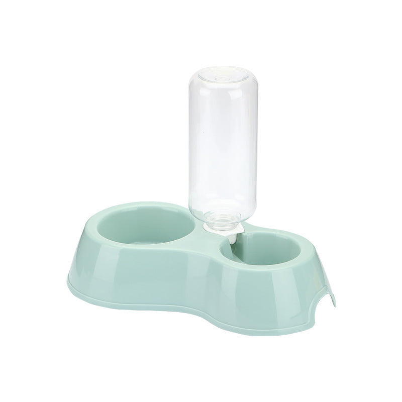 Plastic Dog Bowl, Double Bowl, Automatic Drinking Water And Anti-overturning Food Bowl