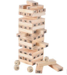 Wooden Domino Toy Tower Wood Building Blocks Toy 54pcs  4pcs Stacker