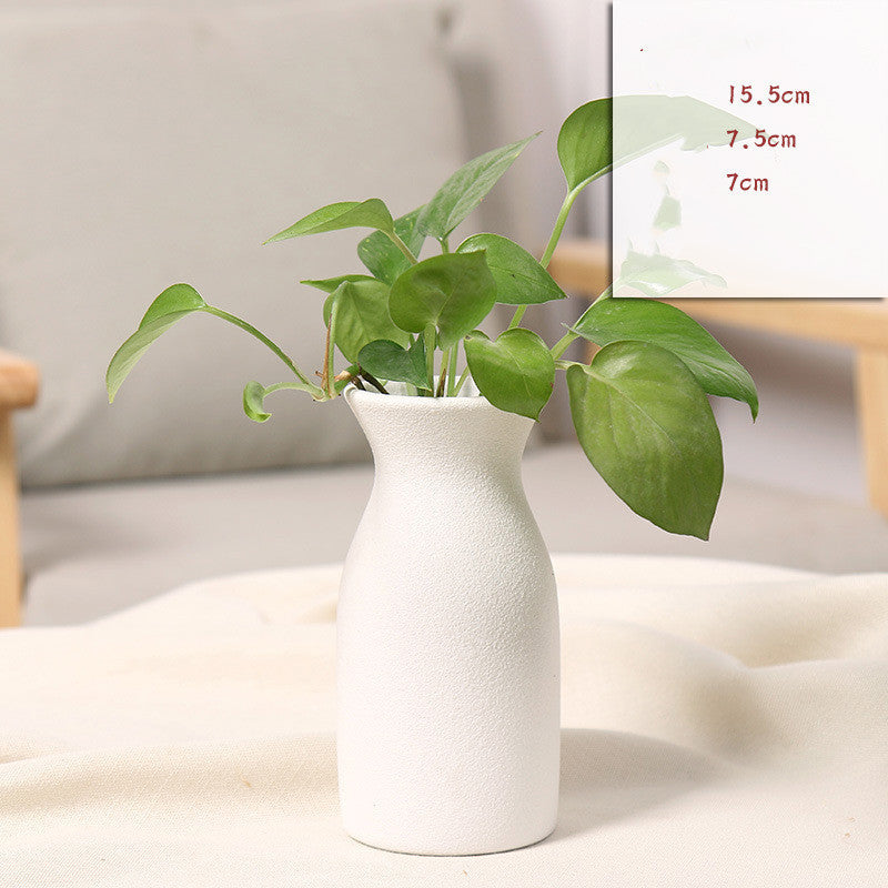 White black ceramic vase