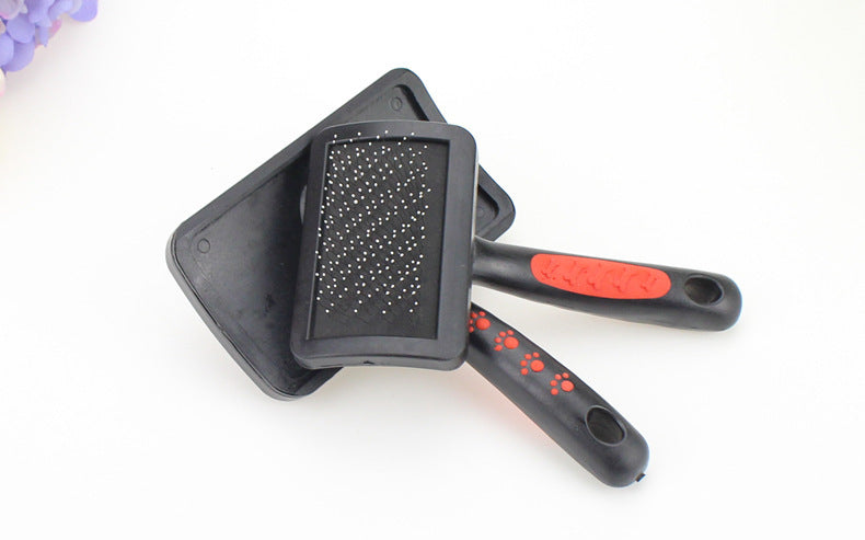 Bone Footprint Plastic Handle Dog Pin Comb