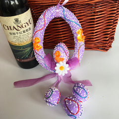 Easter Egg Decorations DIY Round Bunny Ring Egg Crafts For Family Kindergarden Ornaments