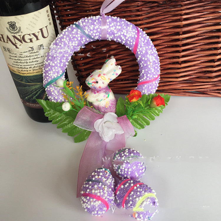 Easter Egg Decorations DIY Round Bunny Ring Egg Crafts For Family Kindergarden Ornaments