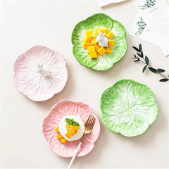 Easter Ceramic Cute Cartoon Hand Painted Animal Children's Tableware Rabbit Cabbage Fruit Salad Dessert Bowl Steak Plate Dinnerware