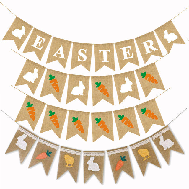 Easter Burlap Swallowtail Flag Pull Flag