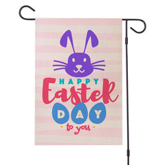 Easter Garden Flag Egg Bunny Linen Double Sided Printing Welcome Banner