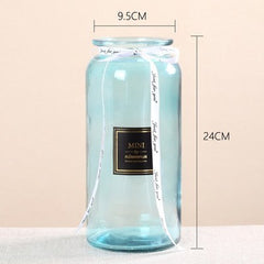 Mini Straight Transparent Glass Vase Ornaments Flower Arrangement Hydroponic Vase