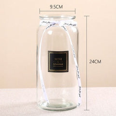Mini Straight Transparent Glass Vase Ornaments Flower Arrangement Hydroponic Vase