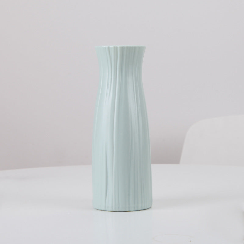 Plastic Vase Fashion Simple Anti-Drop Imitation Ceramic Vase Home Decoration Ornaments